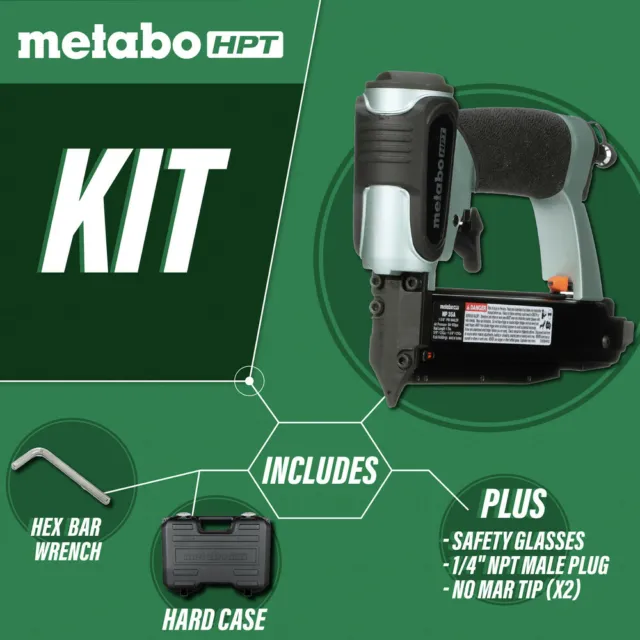 Metabo HPT 1-3/8 in. 23-Gauge Micro Pin Nailer w/ Carrying Case NP35A New 2