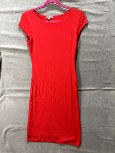 Womens bodycon DRESS Tank RED coctail M medium SUNDRESS sleeveless MIDI cotton