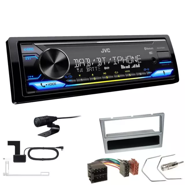 JVC KD-X472DBT Media Autoradio Bluetooth DAB+ Alexa für Opel Meriva matt chrom