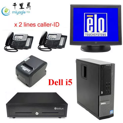 15" All In One POS System Restaurant Point Of Sale Dell i5 ELO Touchscreen