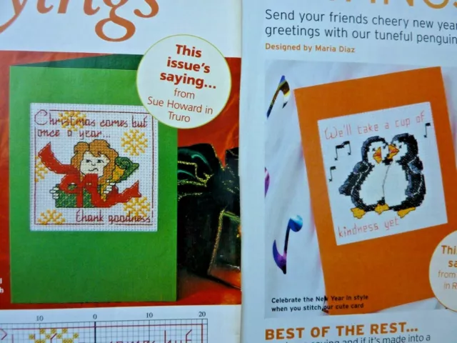 6168]X Stich Chart-Hefter Sprüche, 2 Designs, Weihnachtsgedanken singende Pinguine
