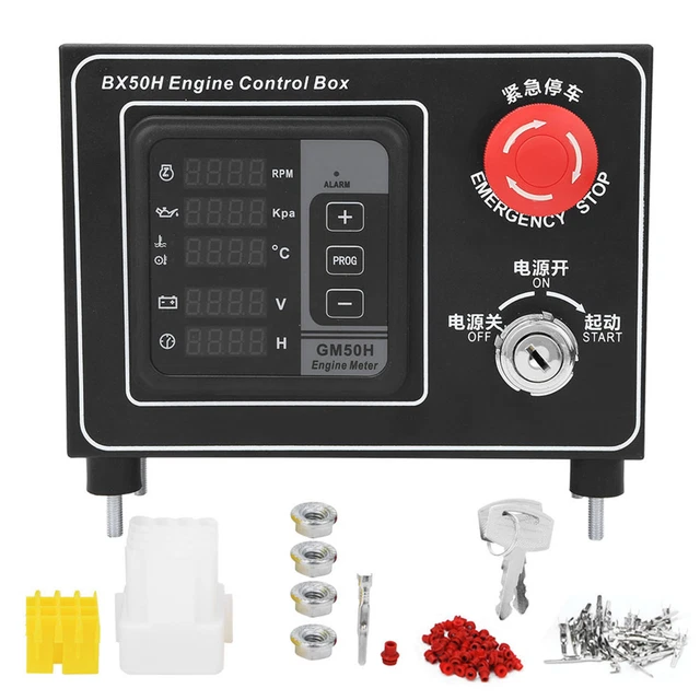 BX50H Diesel Engine Monitor 5 Screen LED Digital Control Box With 2Pcs Keys