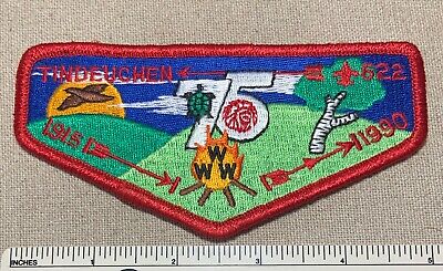 1990 OA TINDEUCHEN Lodge 522 Order of the Arrow FLAP PATCH Boy Scout WWW 75th