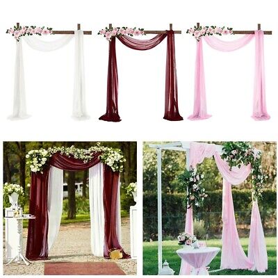 Fondo de tela de gasa arco de boda cortina decoración de boda para fiesta