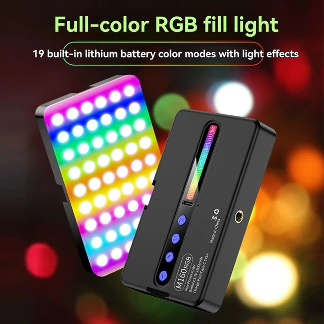 2025 RGB LED Camera Phone Video Fill Light Full Color Rechargeable ...