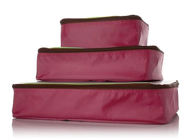 Samantha Brown Luggage  Microfiber Packing Cubes 3-pc Organizer Set ~ Burgundy