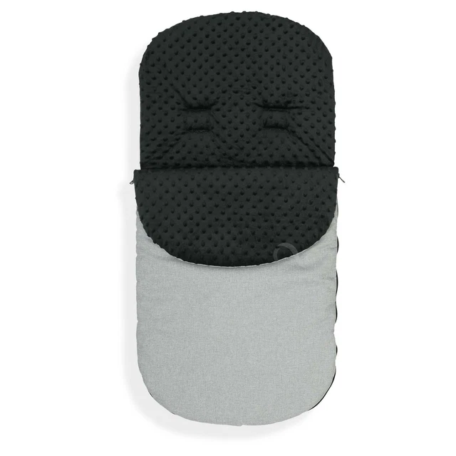 FOOTMUFF LINING PUSHCHAIR BUGGY STROLLER BABY COSY TOES 90cm Stone Grey / black