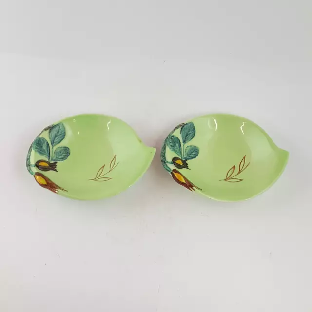 Carlton Ware - Pair Of Australian Design Decorative Oval Leaf Plate - TF 190