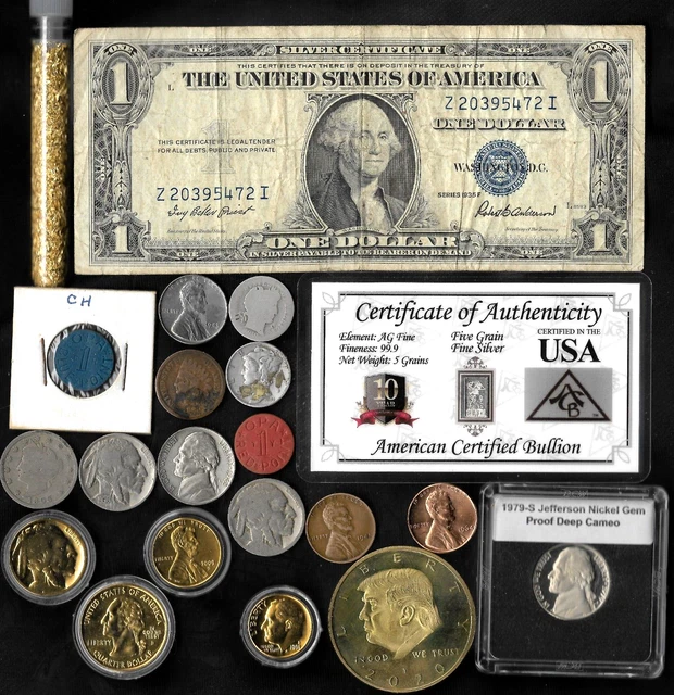 Silver Dollar Barber Mercury Liberty Indian Rare Old US Coin Collection Lot Gold