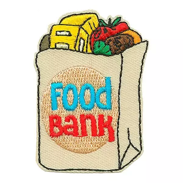 Girl Boy Cub FOOD BANK Bag Donation Collection Fun Patches Badges SCOUT GUIDE