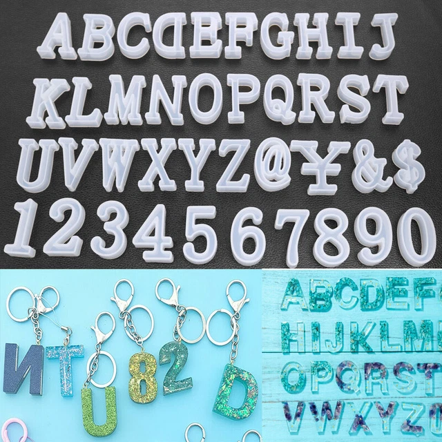 Alphabet Zahlen Silikon Anhänger Epoxy Form Schmuck Harz Form Gießen Handwerk
