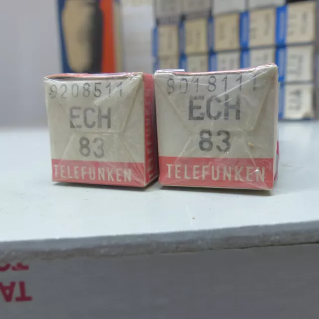 2x ECH83  Telefunken unused sealed Box NOS/NEW Röhre Tube Valvola