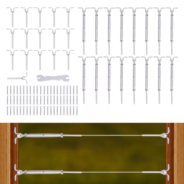 Complete Cable Railing Kit 1/8" Toggle Turnbuckle Stairs Fences Railing Tools