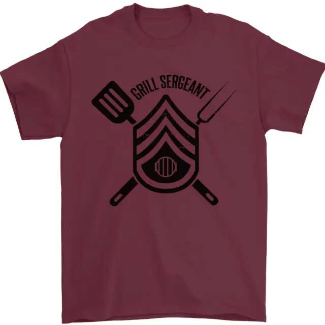 BBQ Grill Sergeant Chef Cook Food Funny Mens T-Shirt 100% Cotton