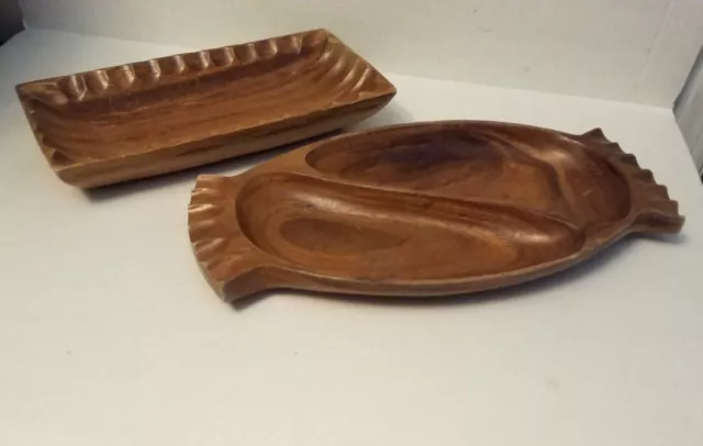 Leilani Genuine Monkey-Pod Handcrafted Wood Serving Bowls Philippines A1