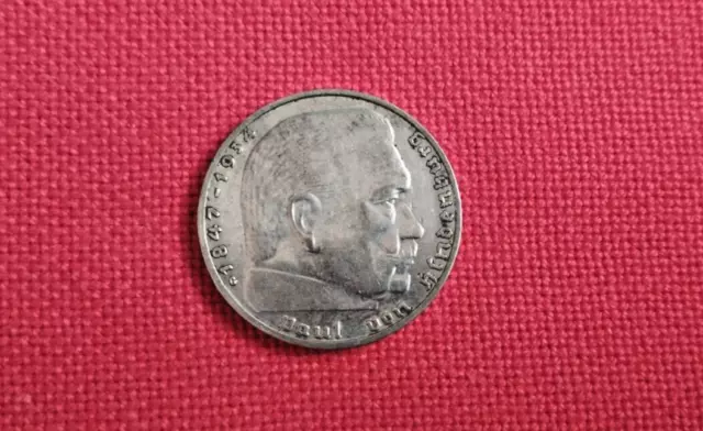 Deutsches Reich 2 Reichsmark 1939 G (Silber) Paul von Hindenburg