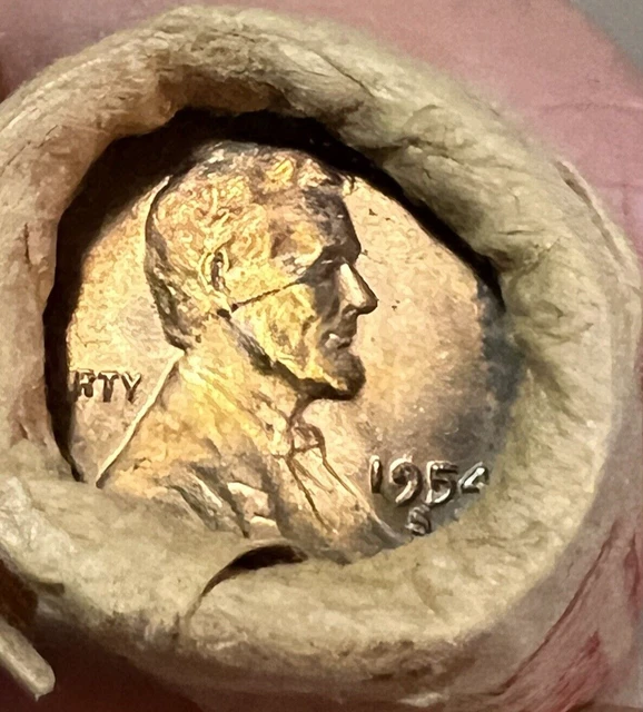1954 S Lincoln *Obw Wheat Penny Red Cent Roll*Federal Reserve Bank San Francisco