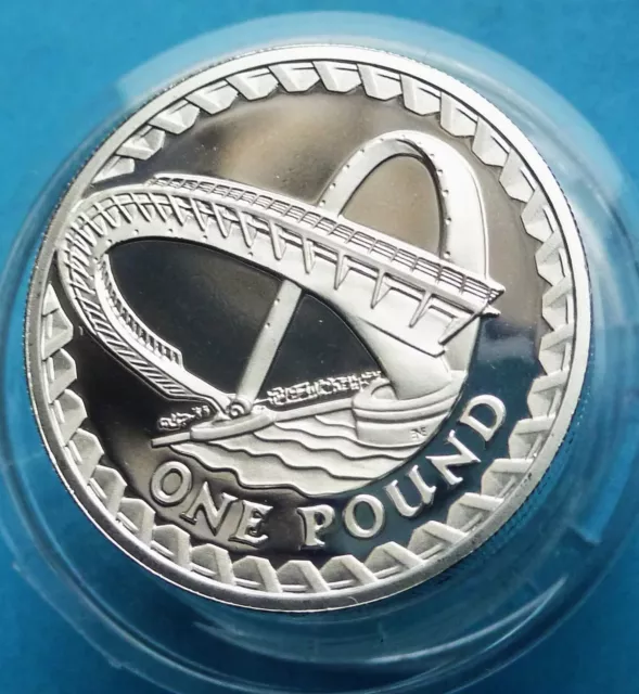 2007 £1 Silver Piedfort  GATESHEAD BRIDGE (DOUBLE WEIGHT) EXCELLENT COIN