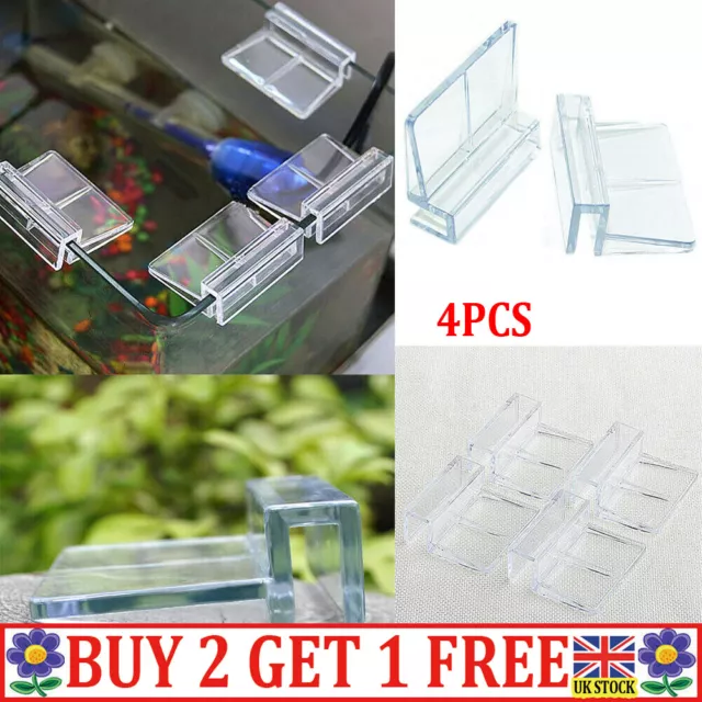 4PCS Aquarium Fish Tank Clear Clips Glass Cover Support Holder 6 8 10 mm CR