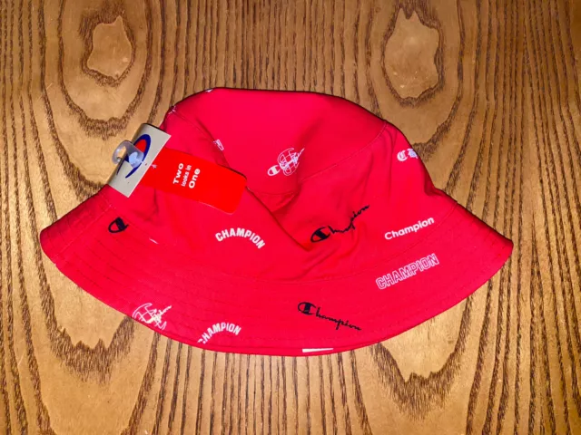 Champion Mens Reversible Red Bucket Hat Size L/Xl Nwt