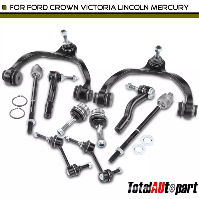 10Pcs Control Arm w/ Ball Joint & Sway Bar Link for Ford Crown Victoria Mercury