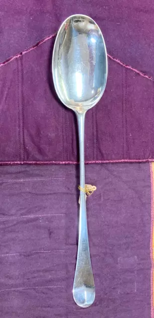 Antique George II Sterling Silver Hash Spoon 1744 Ebenezer Coker 14 1/2 inches