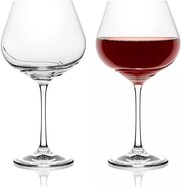 Turbulence Bohemian Lead Free Crystal Wave Style Set of2 570ml Red Wine Glasses