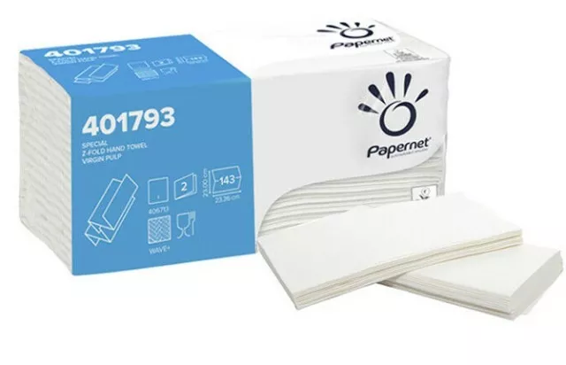 2860 ASCIUGAMANI DI CARTA PIEGATI a Z PAPERNET 23x23,4 cm COMPATIBILE C e V