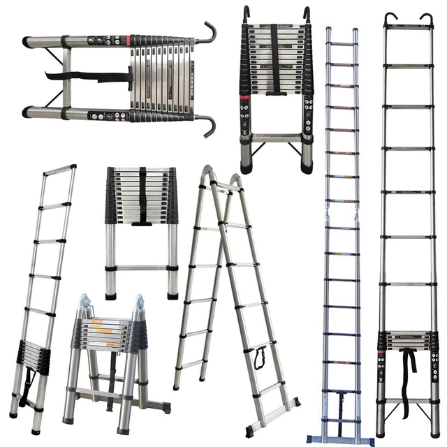 TELESCOPIC LOFT LADDER extendable collapsible step ladders securing