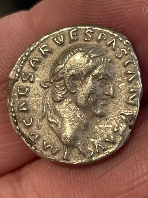Ancient Roman Silver Denarius Coin Of Vespasian 77-78 Ad 16Mm 2.9Grams