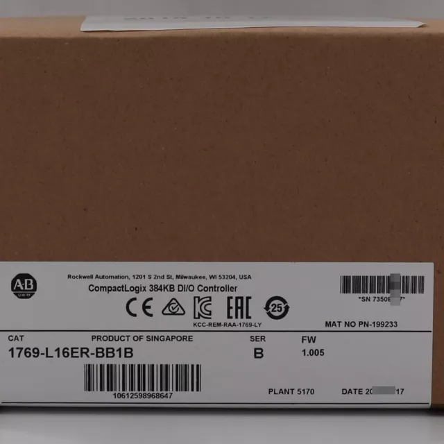 Allen-Bradley 1769-L16ER-BB1B CompactLogix 384KB DI/O Controller Factory Sealed