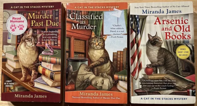 Lot of3 Miranda James: Murder Past Due~Classified~Arsenic Old Books (Cat Stacks)