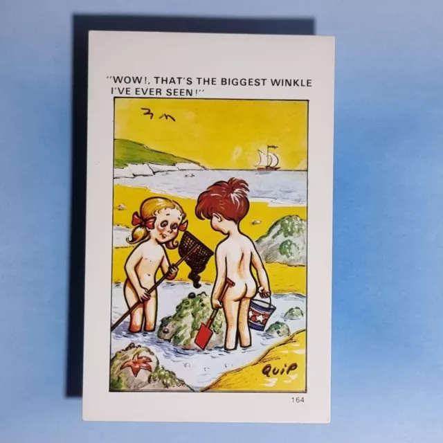 Comic Postkarte C1975 Kinder Rock Pool Netz größtes Winkle, das ich je gesehen habe QUIP