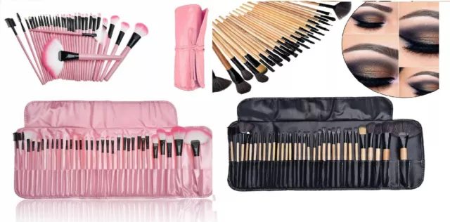 Professional 24 Piece Kabuki Make Up Brush Set Cosmetic Brushes Case UK