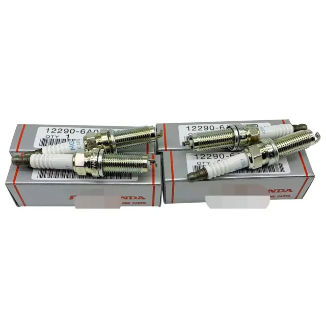 4PC  12290-6A0-A01 Spark Plug (DILKAR8P8SY) New  Factory Part for Honda