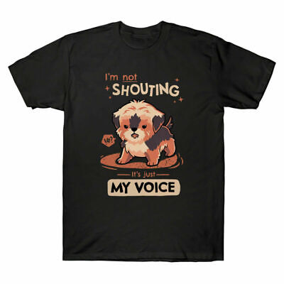 Men'S LOVER Voice shirt la mia è solo T STO gridando Divertente Cane non Tee Black Dog