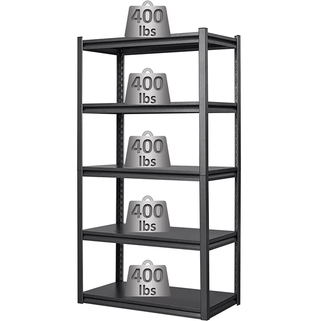 5-Tier Metal Shelving Unit Garage Storage Shelves Utility Rack Adjustable Height