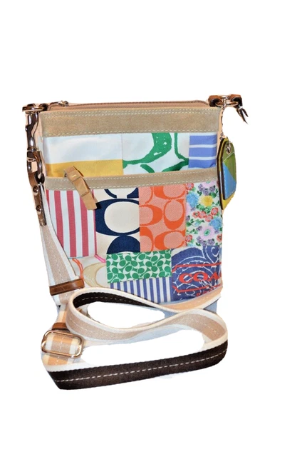 NWT & VINTAGE COACH Hampton Patchwork Crossbody Bag Vertical Messenger Purse