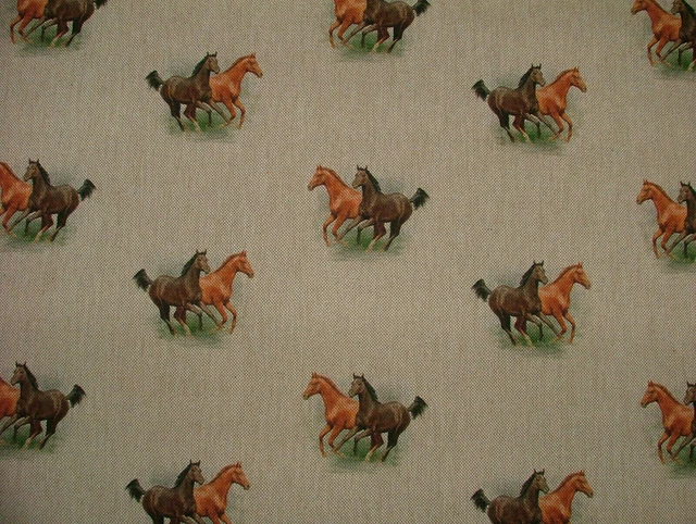 Stallion Cavalli Misto Cotone Lino Tessuto Tenda Tappezzeria Cuscino a Pacchetto