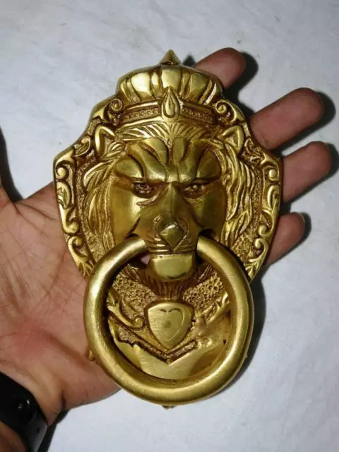 Lion Face Door Knocker Brass lion With Crown door Bell door Hanging Item MG24