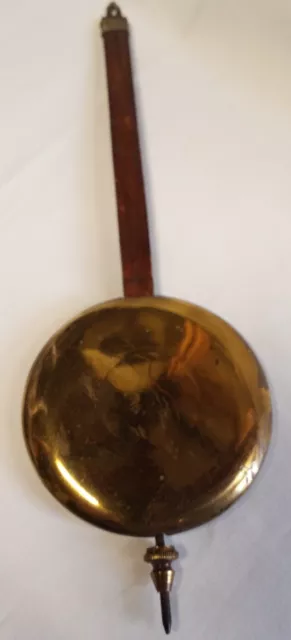 Antique clock pendulum Bob Original Rare 8 Oz Weighted 11" Long Brass Waterbury?