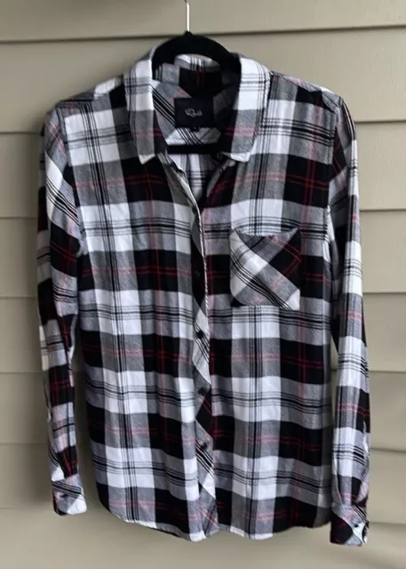 Rails Hunter Regent Taffy White Plaid Button Front Long Sleeve Chest Pocket S