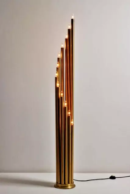 Antiqued Floor Lamp 12 Brass Rods premium Candle Shape brass lamp Modern Light