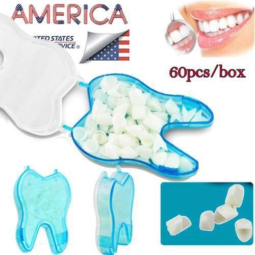 60pcs/box - Anterior Teeth Caps Front Tooth Temporary Crown Dental Treatment FDA