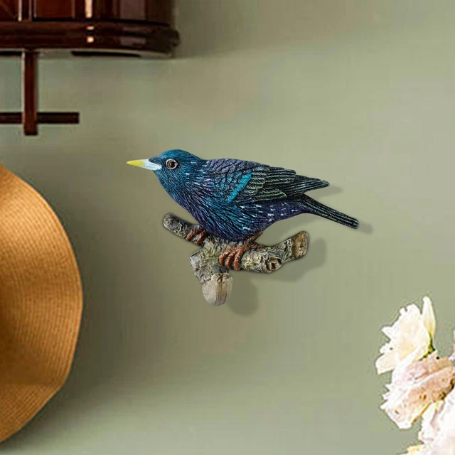 Decorative Rustic Birds on A Branch Hanger Wall Mounted Rack Storage Bathroom