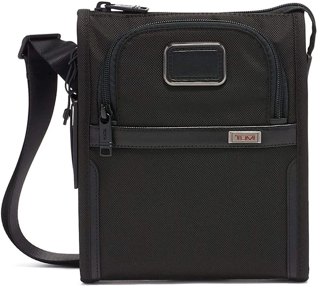 TUMI-Alpha 3 Small Pocket Crossbody Bag Black-NEW