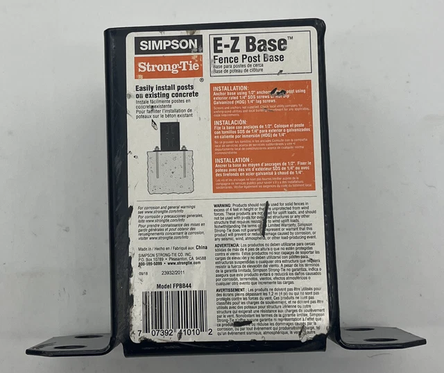 Simpson Strong-Tie FPBB44 E-Z Black Powder-Coat Post Base 4 x 4 in.
