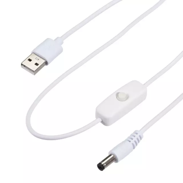 USB Câble ON/Off Interrupteur Mâle à 5.5x2.1mm Mâle 150cm pour LED Bande