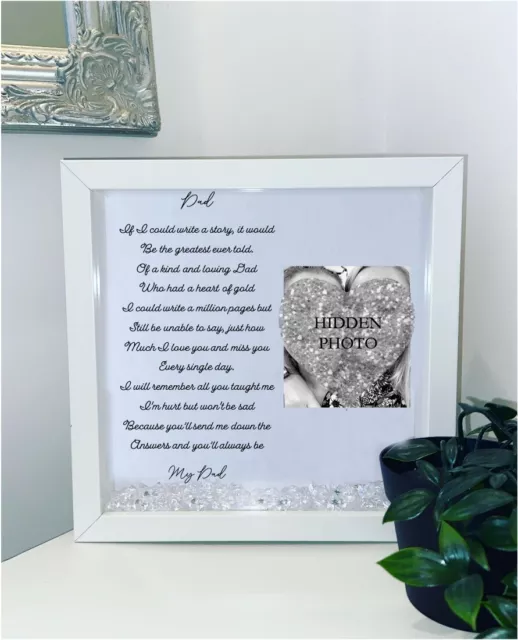 Personalised Dad Box Photo Frame Heaven Memorial Grieving Gift Unique Keepsake 