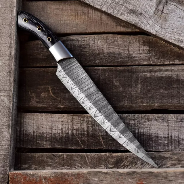 CUSTOM HANDMADE FORGED DAMASCUS STEEL CHEF KNIFE KITCHEN BONING KNIFE  x-1